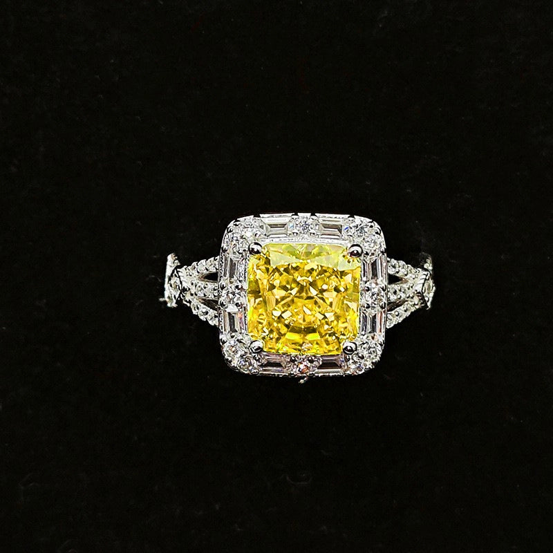 Princess Engagement Ring 8*8 925 Silver High Carbon Diamond Open Ring