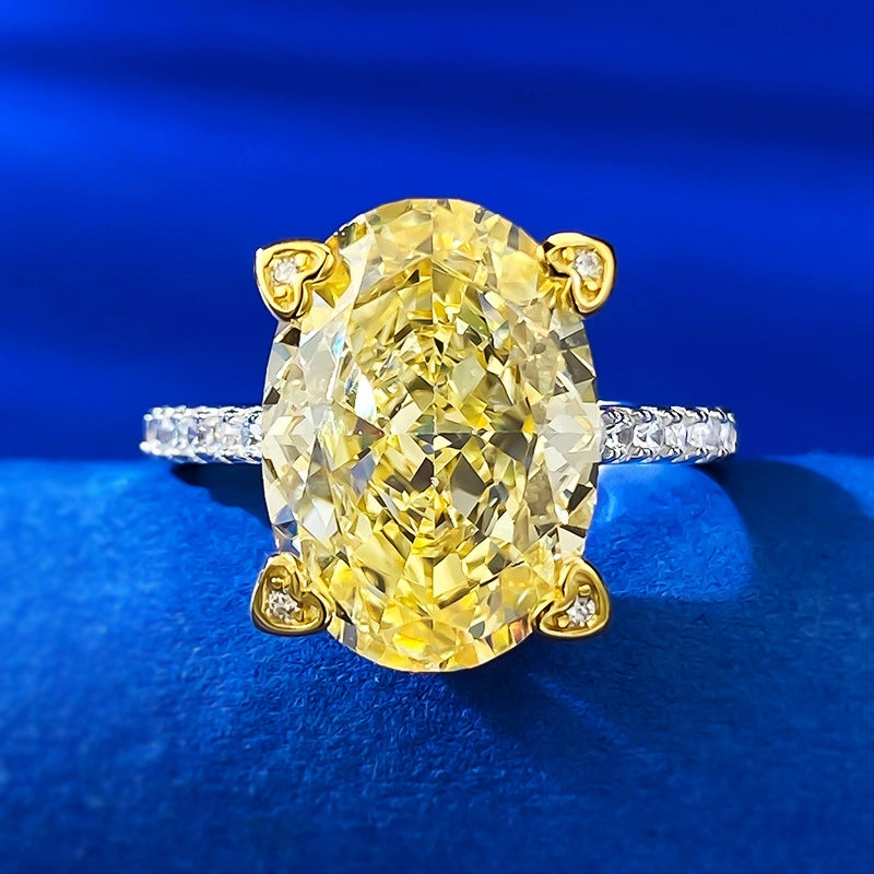 Oval Engagement Ring 10*14 925 Silver High Carbon Diamond