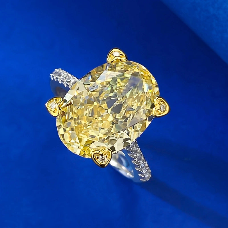 Oval Engagement Ring 10*14 925 Silver High Carbon Diamond