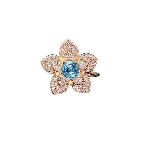 Round Engagement Ring 6*6 925 Silver crystal Open Ring
