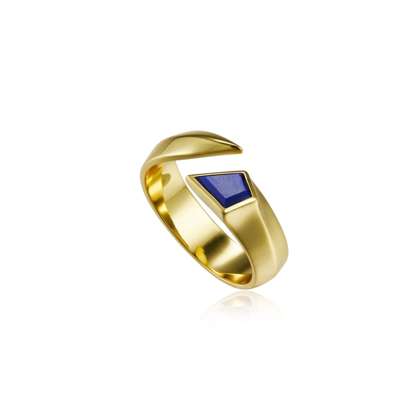 Blue Engagement Ring 925 Silver Natural Lapis Lazuli