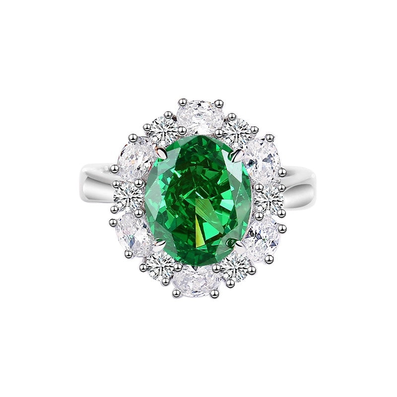 Oval Engagement Ring 9*11 925 Silver Zircon