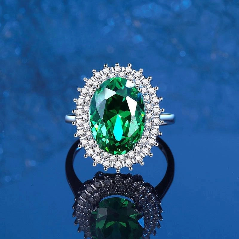 Oval Engagement Ring 10*14 925 Silver 5A Zircon