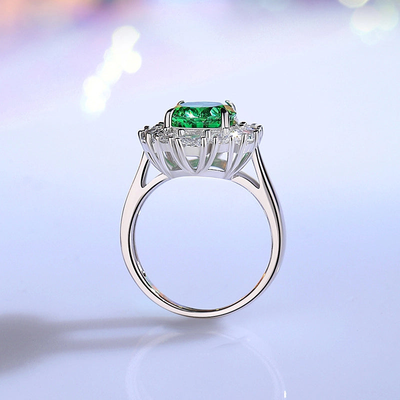 Oval Engagement Ring 9*11 925 Silver Zircon