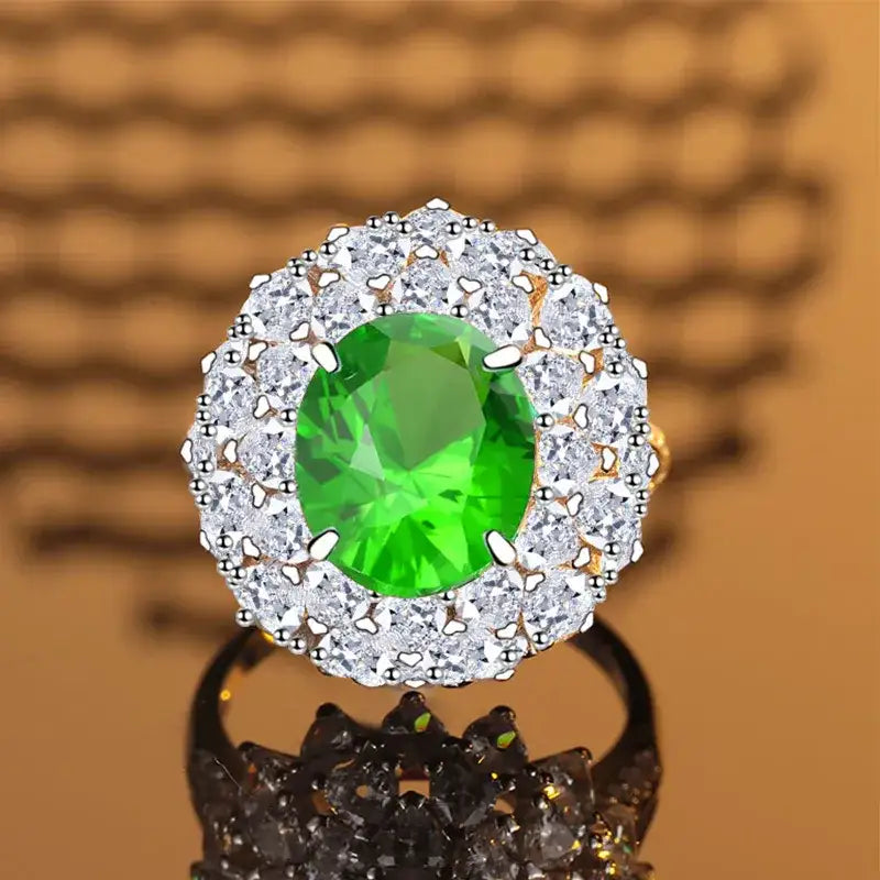 Oval Engagement Ring 10*12 925 Silver High Carbon Diamond