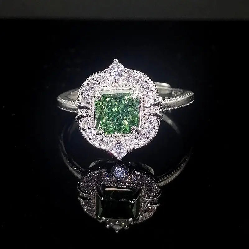 Princess Engagement Ring 6*6 925 Silver High Carbon Diamond