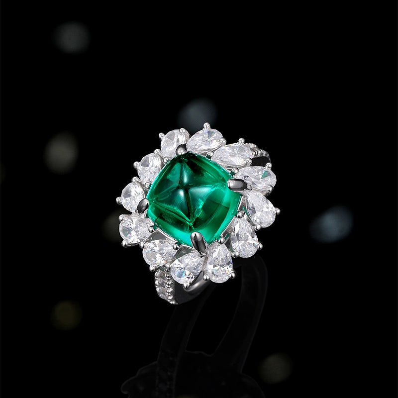 Sugar Tower Engagement Ring 925 Silver High Carbon Diamond