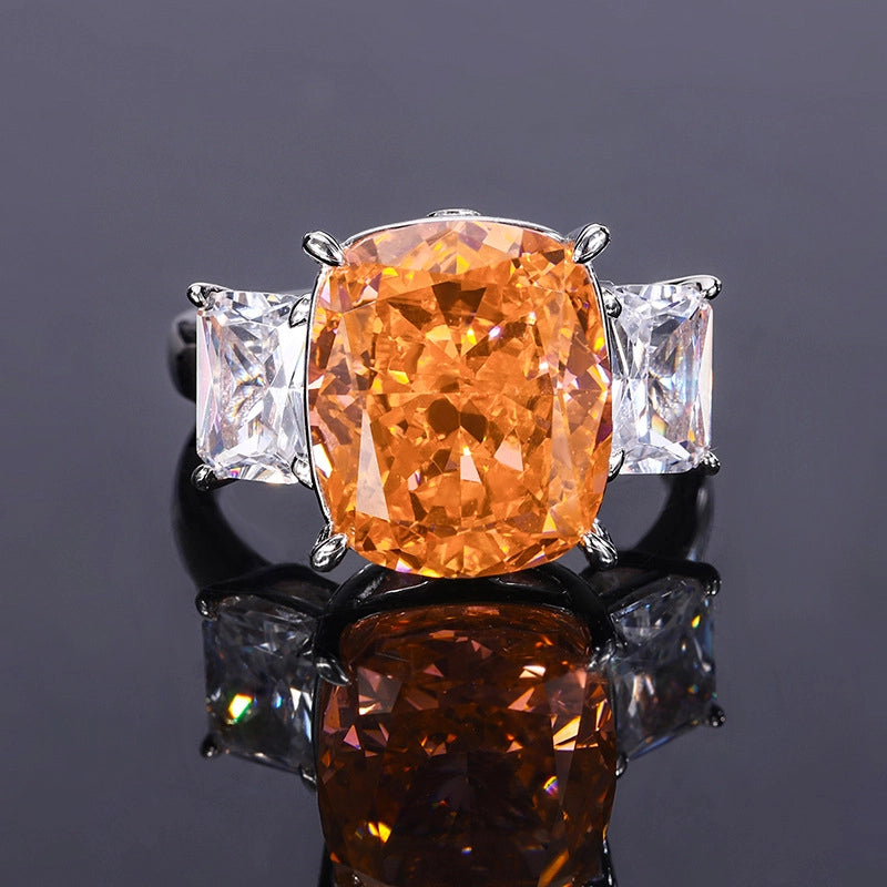 Cushion Engagement Ring 11*13 925 Silver High Carbon Diamond