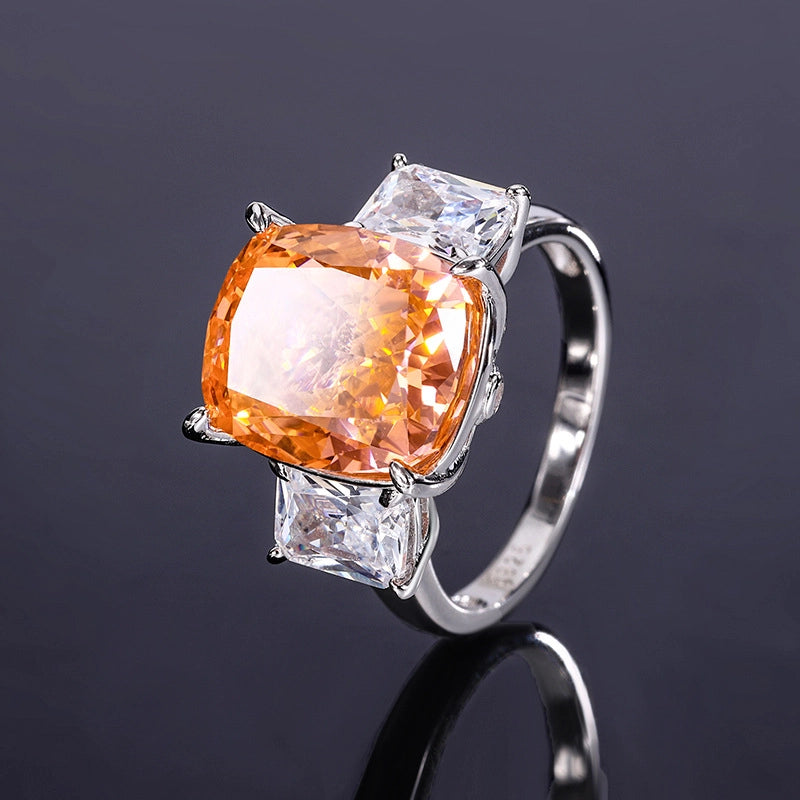 Cushion Engagement Ring 11*13 925 Silver High Carbon Diamond