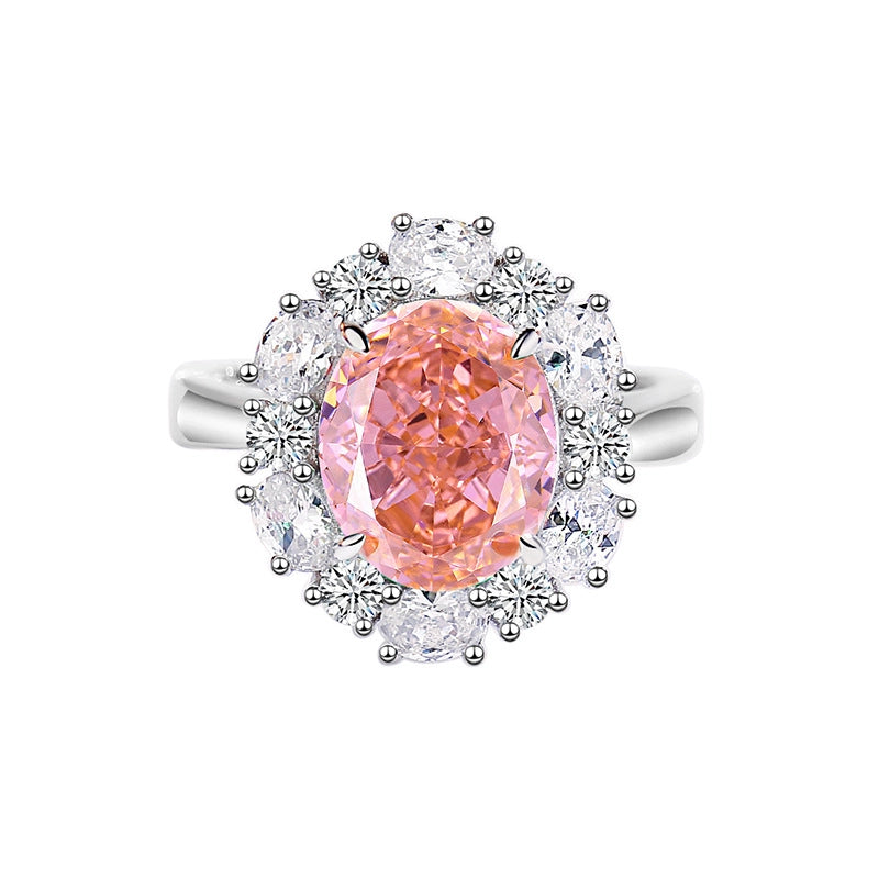 Oval Engagement Ring 9*11 925 Silver Zircon