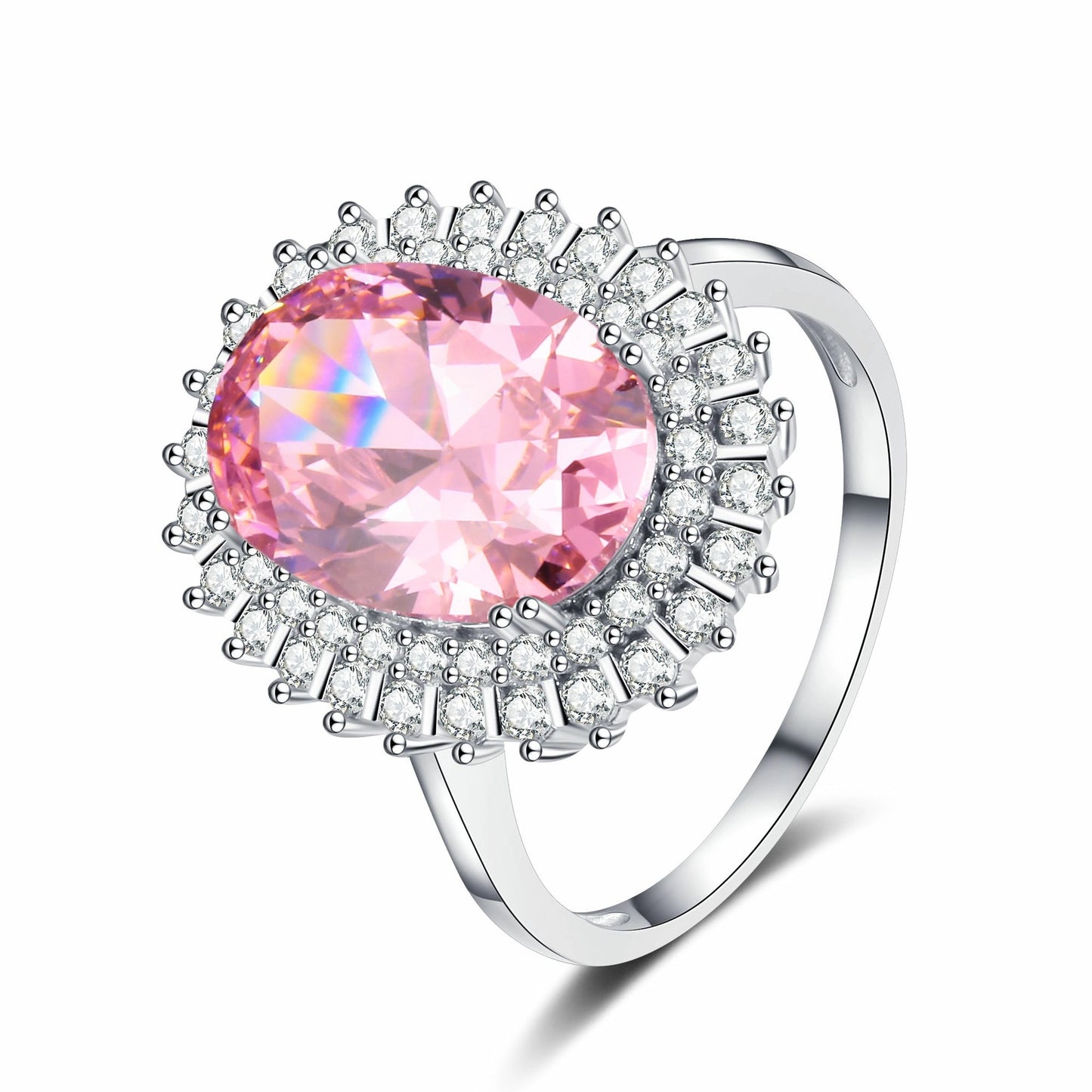 Oval Engagement Ring 10*14 925 Silver 5A Zircon