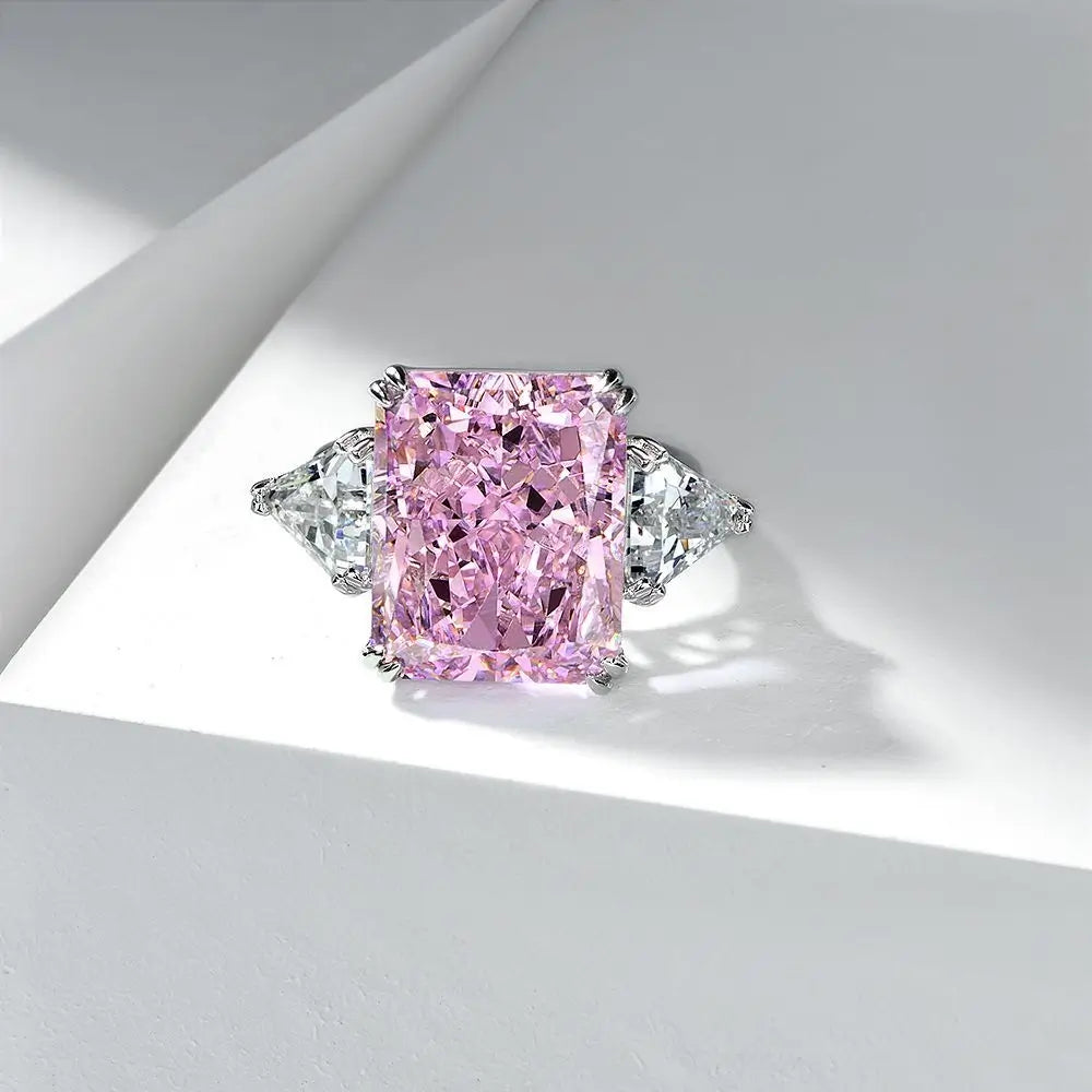 Radiant Engagement Ring 13*16 925 Silver High Carbon Diamond