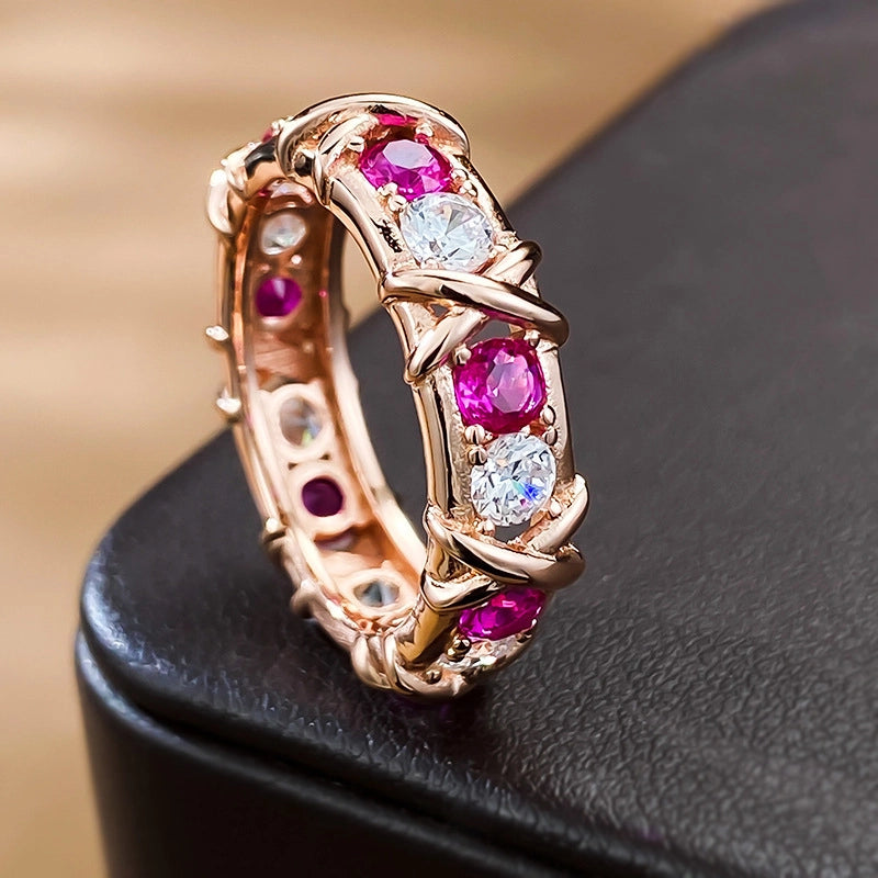 Round Engagement Ring 925 Silver Zircon
