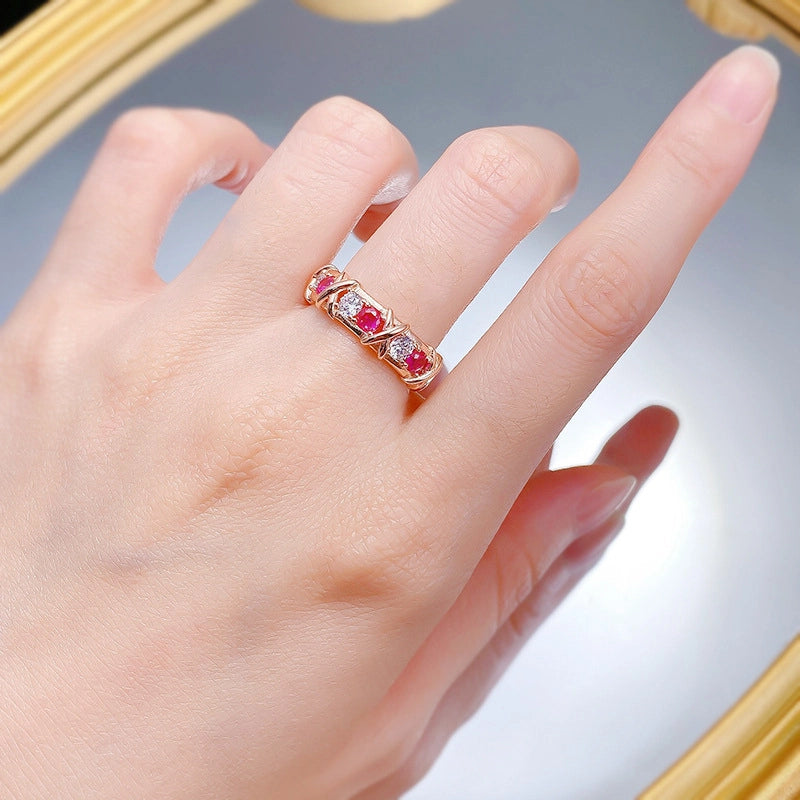Round Engagement Ring 925 Silver Zircon