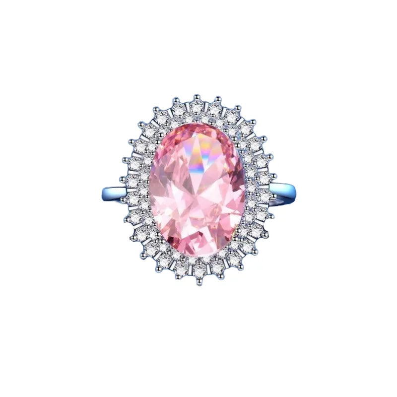 Oval Engagement Ring 10*14 925 Silver 5A Zircon