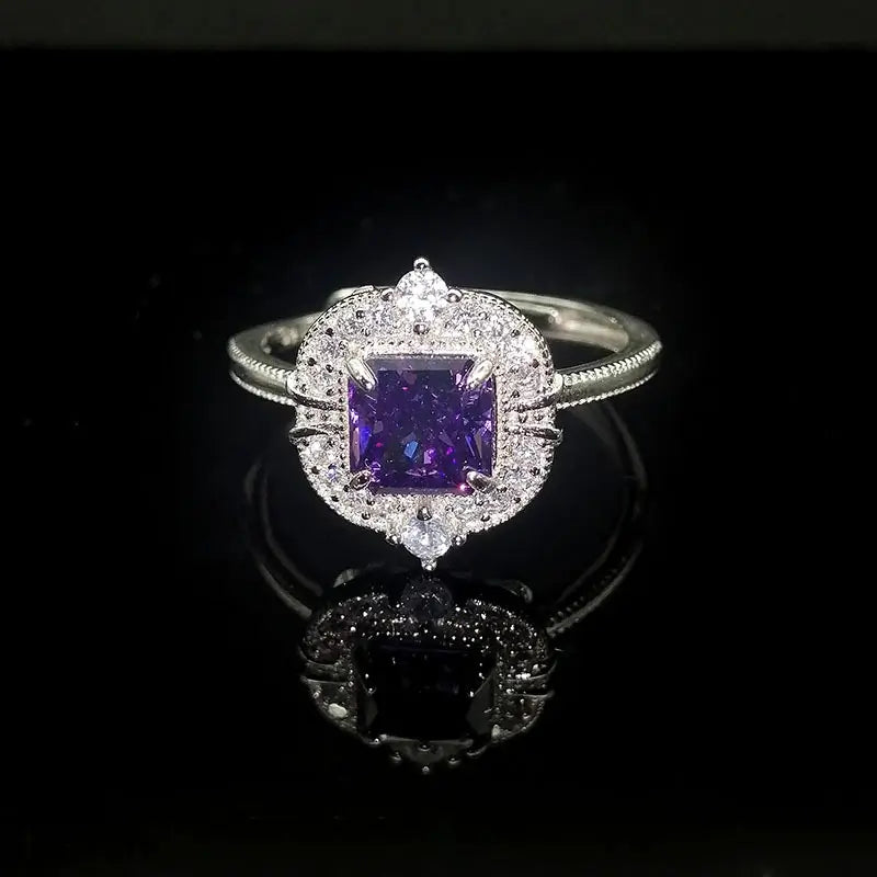 Princess Engagement Ring 6*6 925 Silver High Carbon Diamond