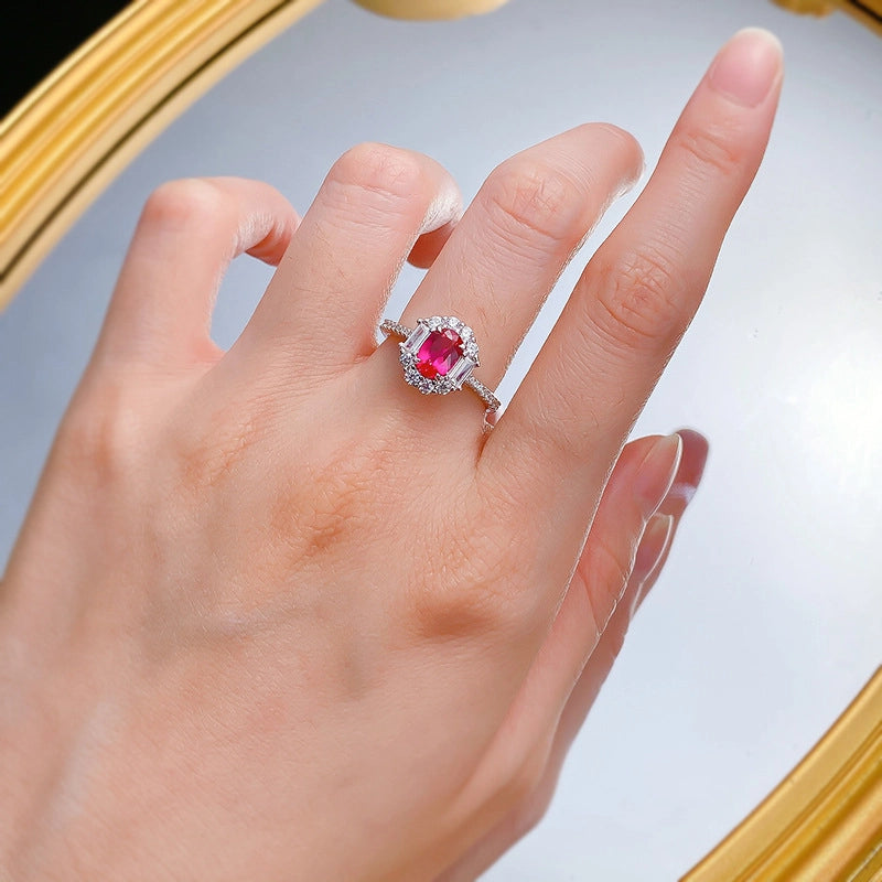 Oval Engagement Ring 5*7 925 Silver High Carbon Diamond