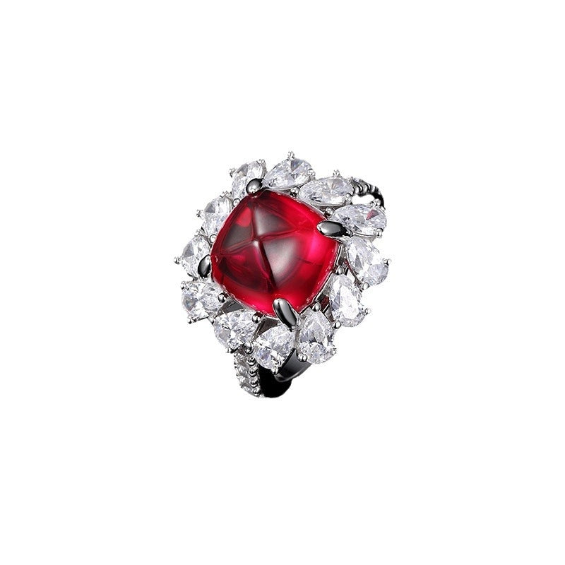 Sugar Tower Engagement Ring 925 Silver High Carbon Diamond
