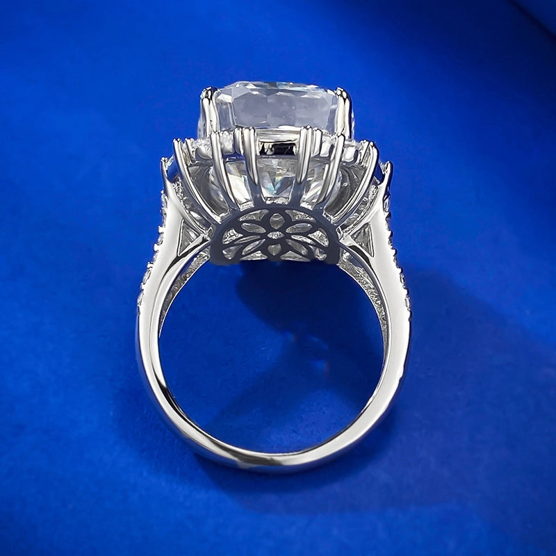 Cushion Engagement Ring 12*16 925 Silver High Carbon Diamond