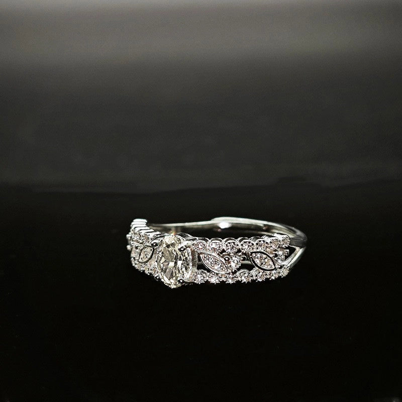 Oval Engagement Ring 4*6 925 Silver High Carbon Diamond