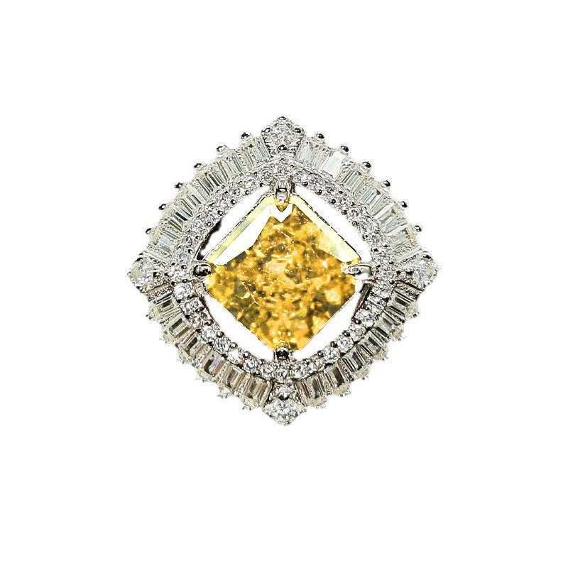 Princess Engagement Ring 5*5 925 Silver High Carbon Diamond Open Ring