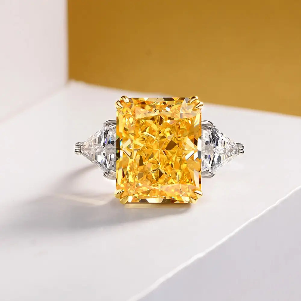 Radiant Engagement Ring 13*16 925 Silver High Carbon Diamond