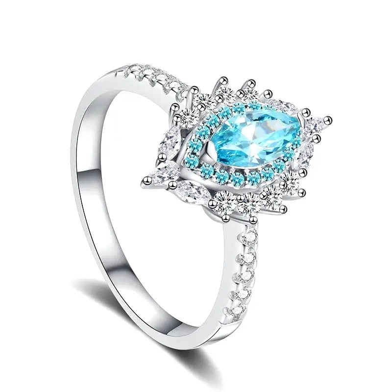 Marquise Engagement Ring 4*8 925 Silver Zircon