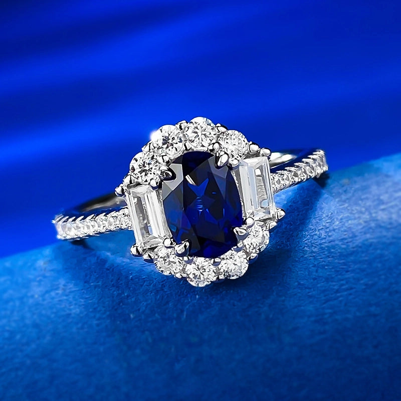 Oval Engagement Ring 5*7 925 Silver High Carbon Diamond