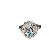 Oval Engagement Ring 6*8 925 Silver Natural Topaz