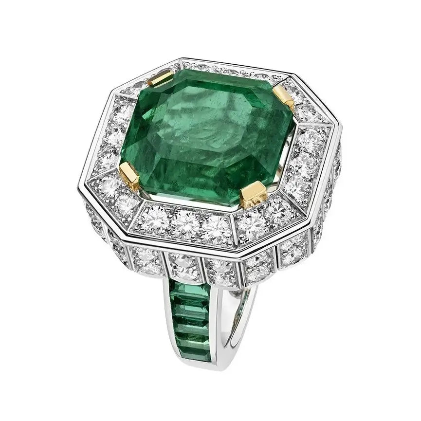 Asscher Engagement Ring 14*14 925 Silver High Carbon Diamond