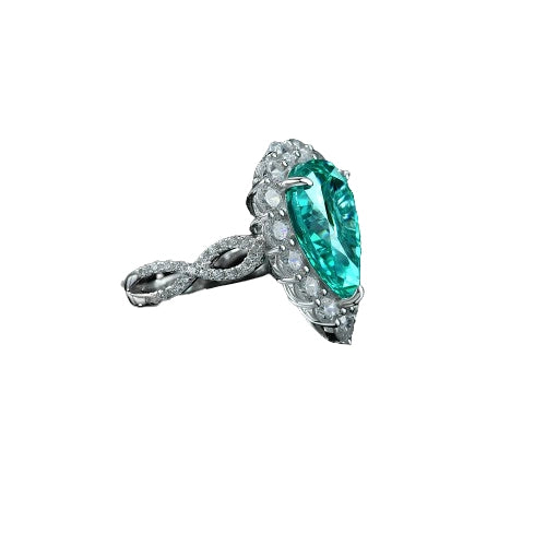 Pear Engagement Ring 10*14 925 Silver High Carbon Diamond