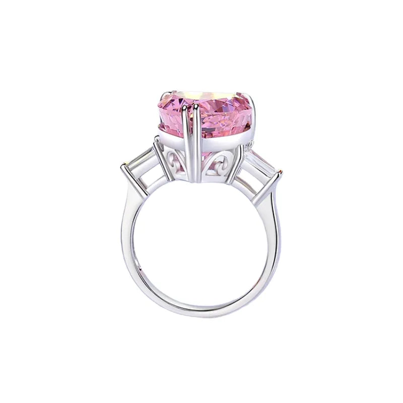 Heart Engagement Ring 12*12 925 Silver Zircon