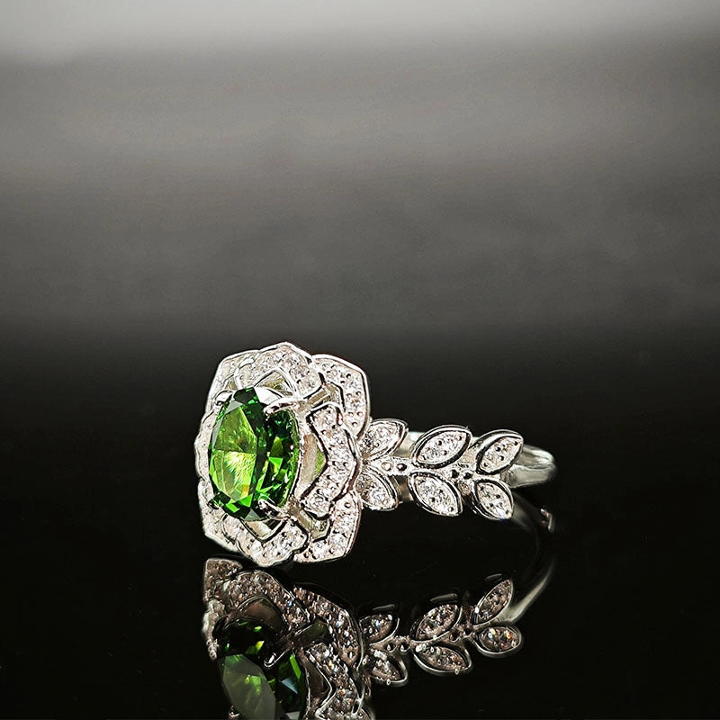 Oval Engagement Ring 6*8 925 Silver High Carbon Diamond Open Ring