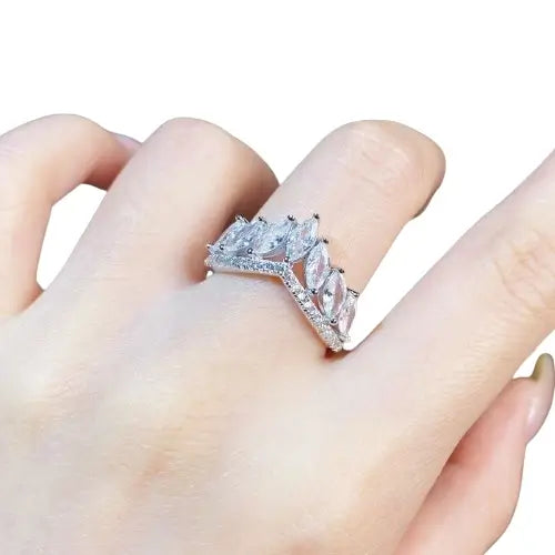 Marquise Engagement Ring 925 Silver Zircon