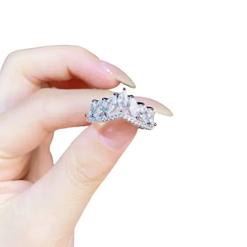 Marquise Engagement Ring 925 Silver Zircon