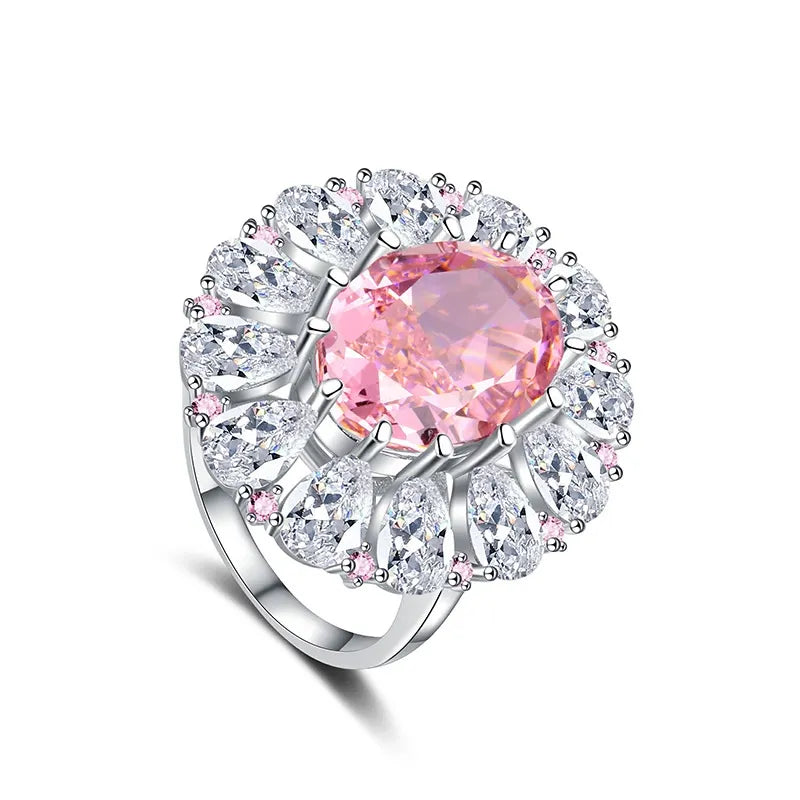 Oval Engagement Ring 10*14 925 Silver High Carbon Diamond