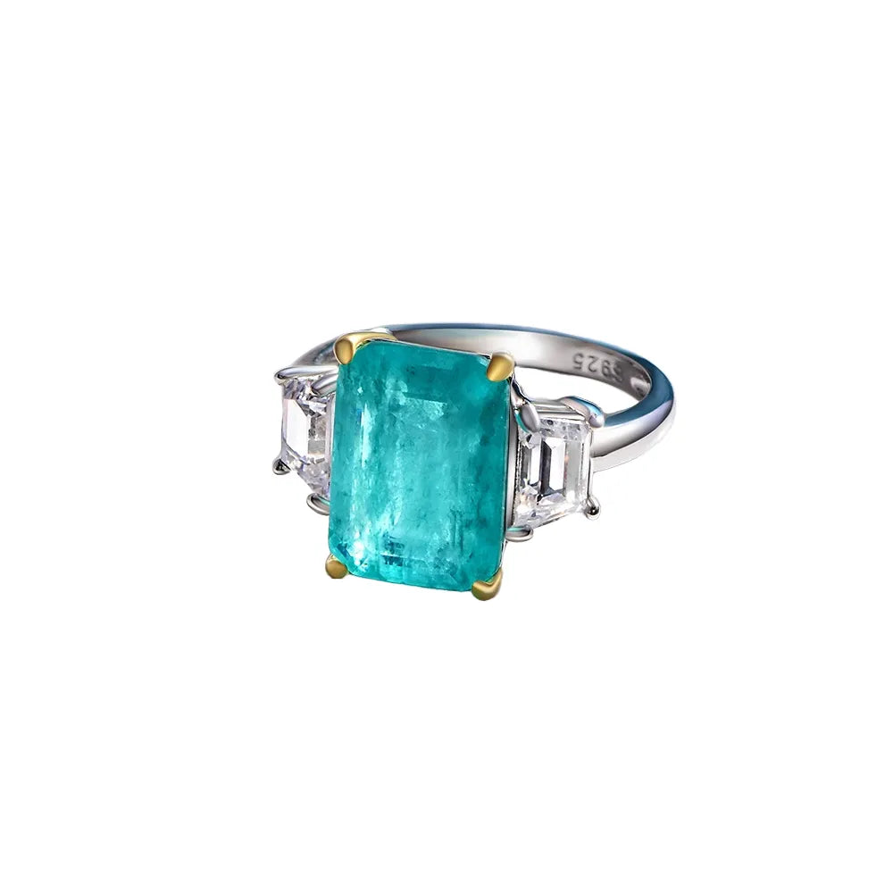 Paraiba Engagement Ring 8ct 925 Silver