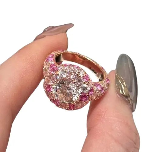 Round Engagement Ring 925 Silver High Carbon Diamond