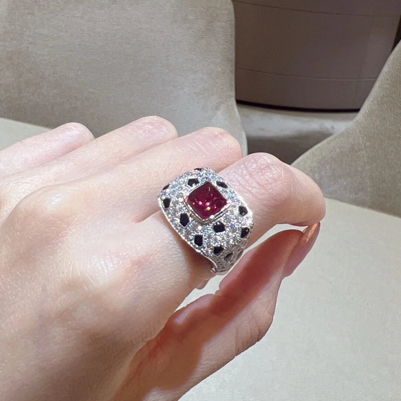 Sugar Tower Engagement Ring 925 Silver High Carbon Diamond