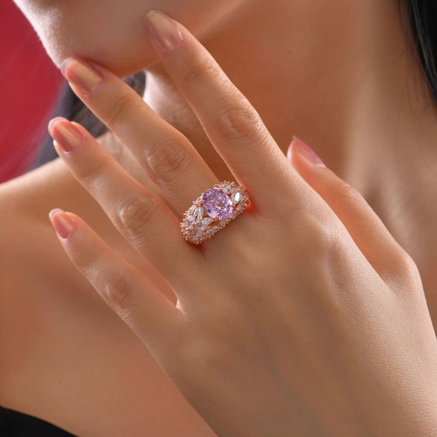 Oval Engagement Ring 8*10 925 Silver High Carbon Diamond