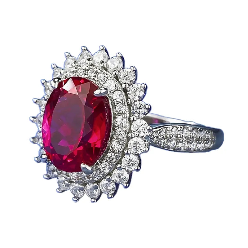 Oval Engagement Ring 8*10 925 Silver High carbon diamond