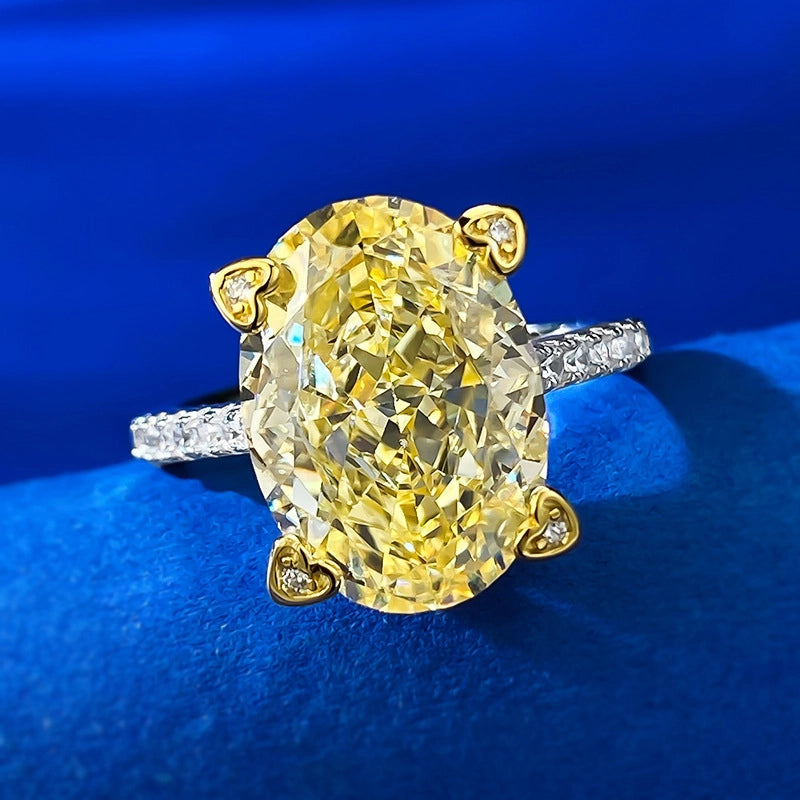 Oval Engagement Ring 10*14 925 Silver High Carbon Diamond