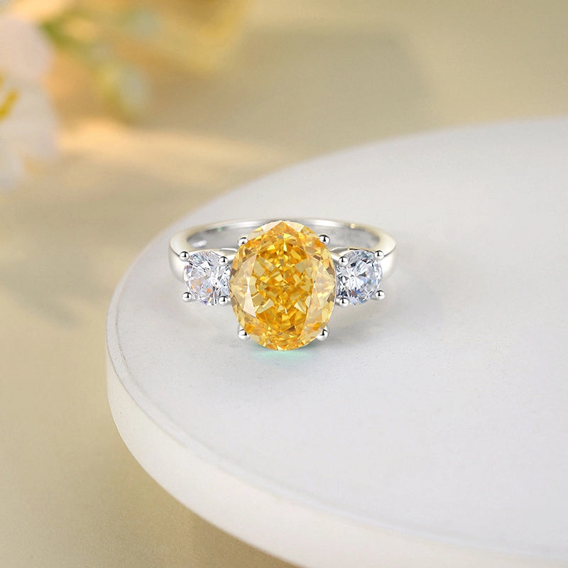 Oval Engagement Ring 9*11 925 Silver High carbon diamond