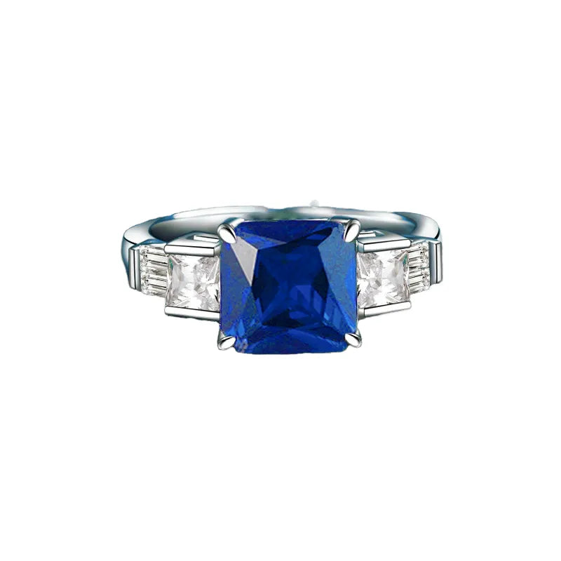Asscher Engagement Ring 4ct 8*8 925 Silver High Carbon Diamond