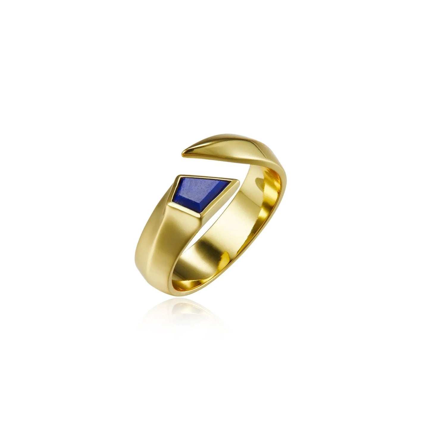 Blue Engagement Ring 925 Silver Natural Lapis Lazuli