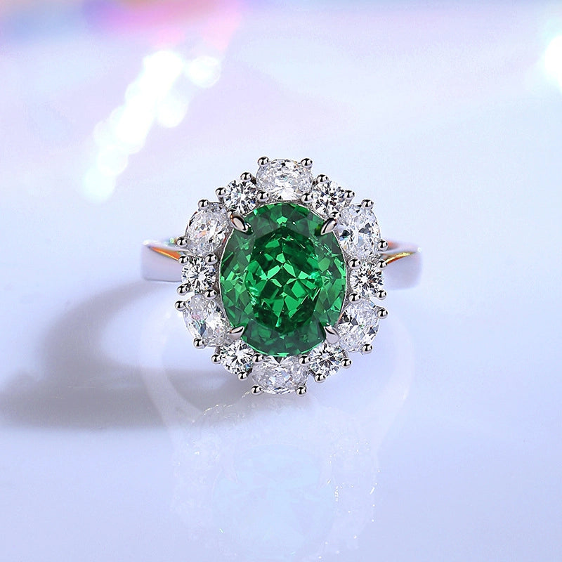 Oval Engagement Ring 9*11 925 Silver Zircon