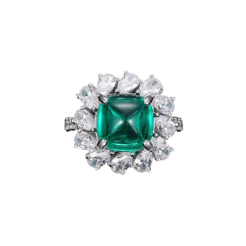 Sugar Tower Engagement Ring 925 Silver High Carbon Diamond