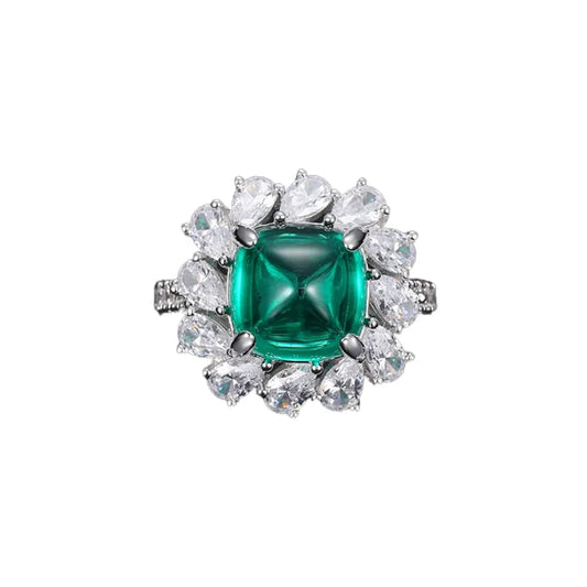 Sugar Tower Engagement Ring 925 Silver High Carbon Diamond