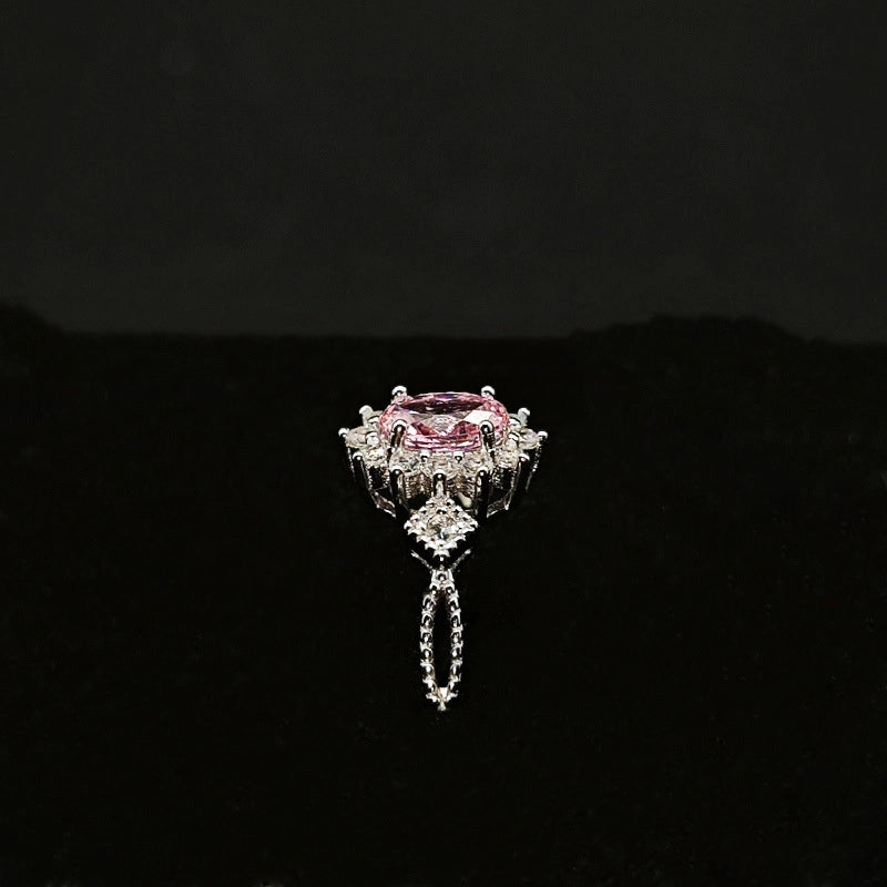 Oval Engagement Ring 4*6 925 Silver High Carbon Diamond Open Ring