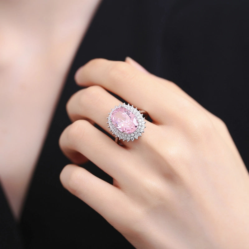 Oval Engagement Ring 10*14 925 Silver 5A Zircon